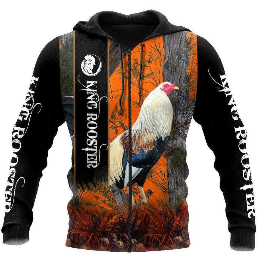 Love King Rooster All 3D Over Printed Unisex Hoodie ML