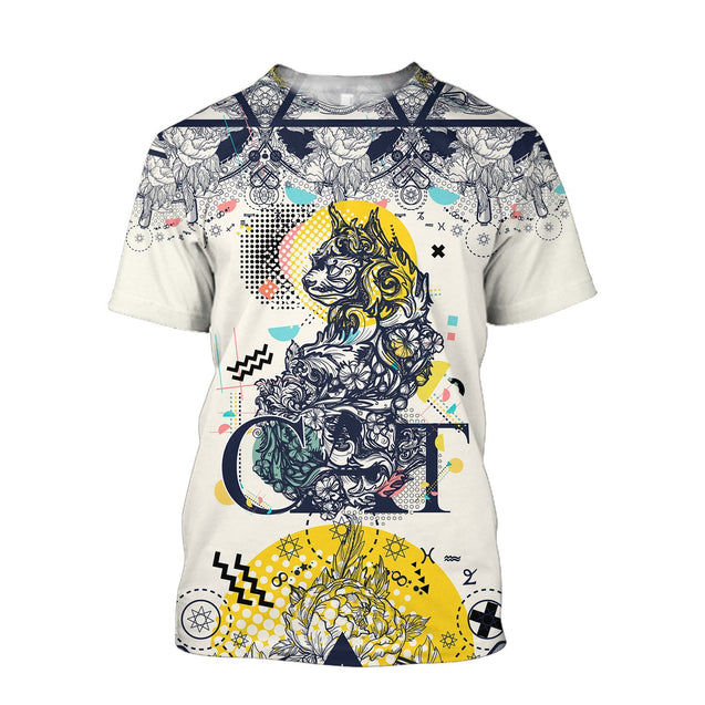 Cat tattoos 3D All Over Printed shirt & short for men and women PL