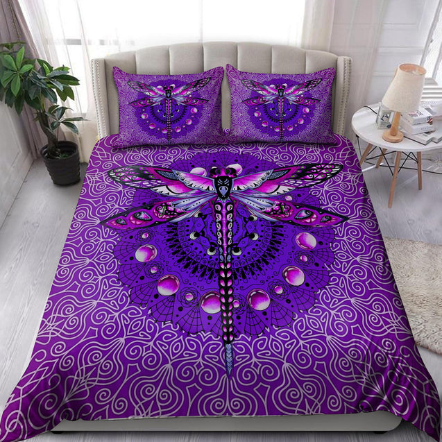 Purple Mandala Dragonfly Bedding Set DD10072004