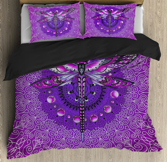 Purple Mandala Dragonfly Bedding Set DD10072004