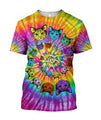 Tie Dye Hippie Cat Hoodie For Men And Women JJW08102001