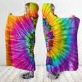 Tie Dye Cat Hooded Blanket JJW07102001