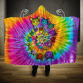 Tie Dye Cat Hooded Blanket JJW07102001