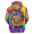 Tie Dye Hippie Cat Hoodie For Men And Women JJW08102001