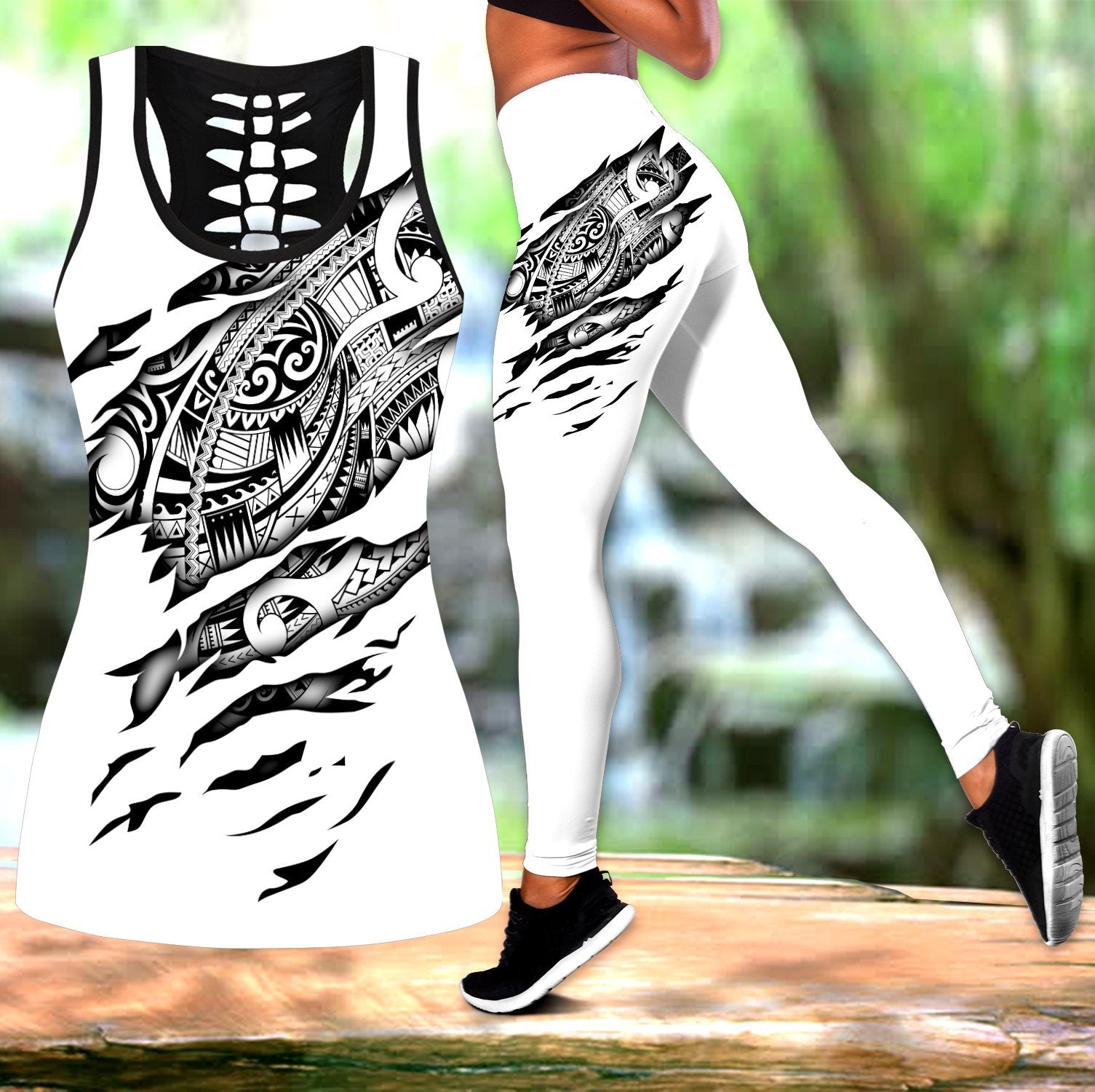 Proud To Be A Polynesian 3D Tattoo Legging & Tank top-ML