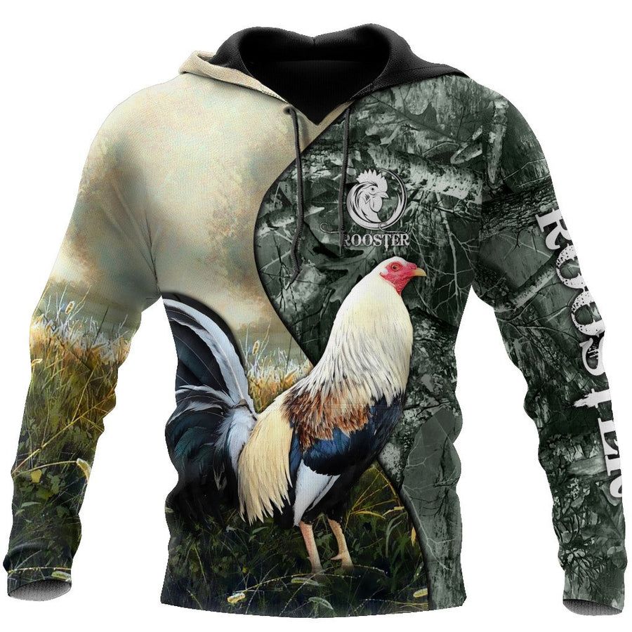 Love Rooster Camo All 3D Over Printed Unisex Hoodie ML