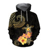 Polynesian Tattoo Turtle Hibiscus Frangipani Hoodie and Legging ML