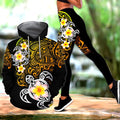 Amazing Polynesian Tattoo Turtle Hoodie and Legging ML