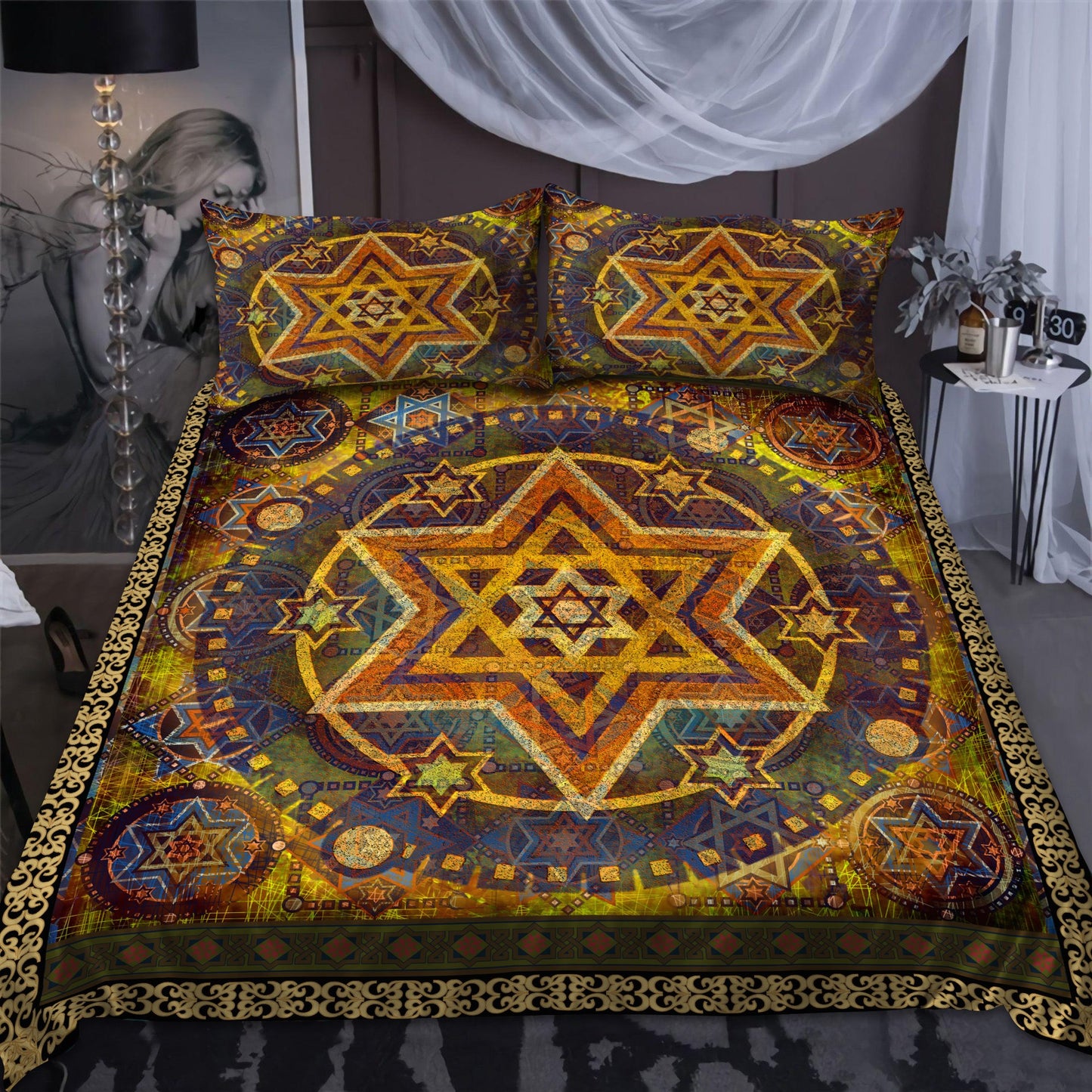 Six Pointed Wicca Art Bedding Set Pi081004S2