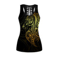 Amazing Polynesian Horse 3D Tattoo Legging & Tank top-ML