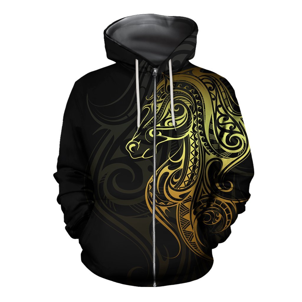 Amazing Polynesian Horse 3D Tattoo Unisex Hoodie ML