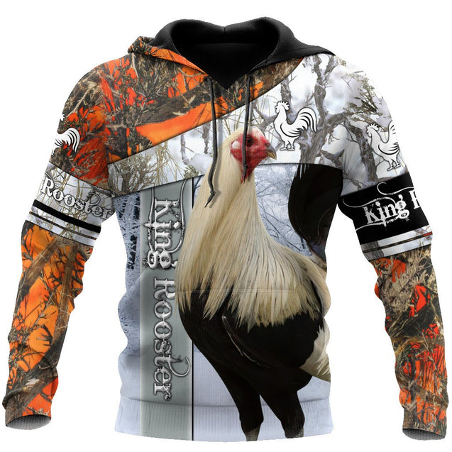 Rooster King Camo II All Over Printed Unisex Deluxe Hoodie ML