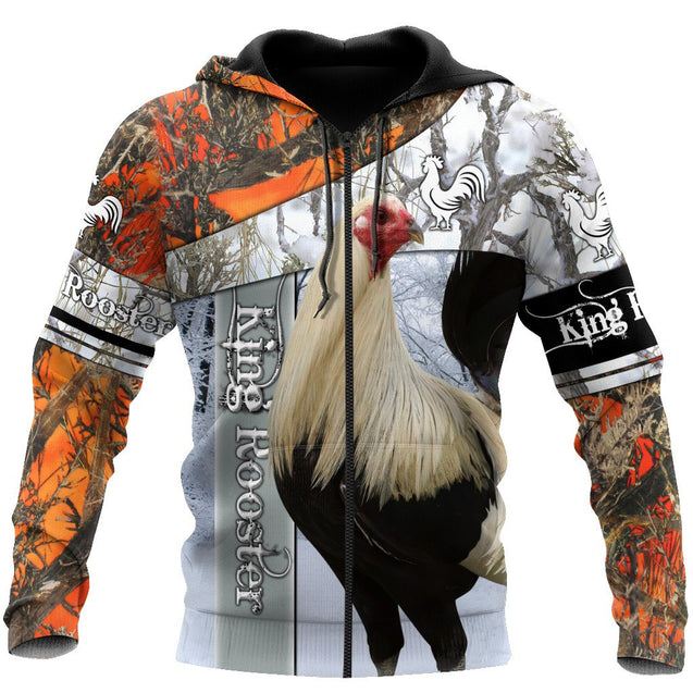 Rooster King Camo II All Over Printed Unisex Deluxe Hoodie ML