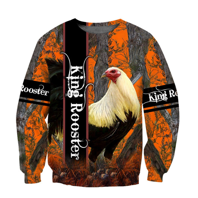 Rooster King Camo All Over Printed Unisex Deluxe Hoodie ML