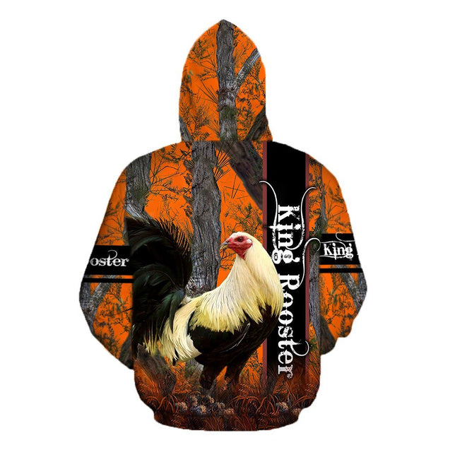 Rooster King Camo All Over Printed Unisex Deluxe Hoodie ML