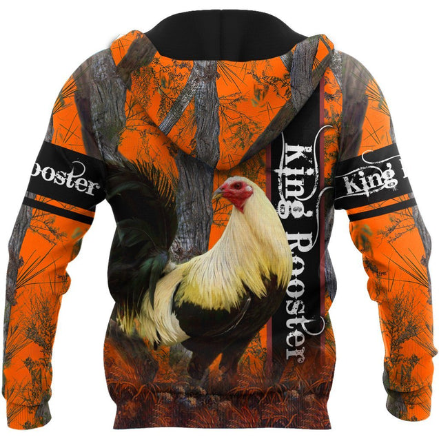 Rooster King Camo All Over Printed Unisex Deluxe Hoodie ML