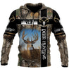 Deer Hunting Camo II Over Printed Unisex Deluxe Hoodie ML