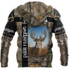 Deer Hunting Camo II Over Printed Unisex Deluxe Hoodie ML