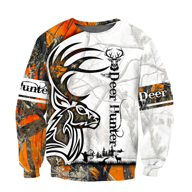 Deer Hunting Tattoo Camo Over Printed Unisex Deluxe Hoodie ML