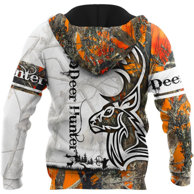 Deer Hunting Tattoo Camo Over Printed Unisex Deluxe Hoodie ML