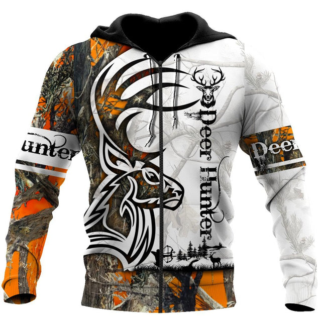 Deer Hunting Tattoo Camo Over Printed Unisex Deluxe Hoodie ML