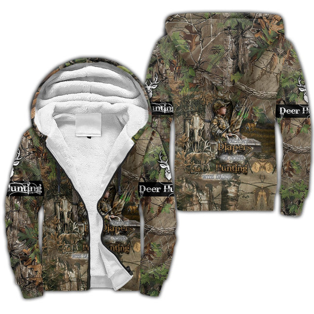 Boy Hunting Camo Over Printed Unisex Deluxe Hoodie ML