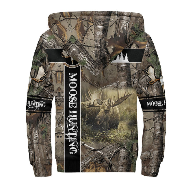 Moose Hunting II Camo Over Printed Unisex Deluxe Hoodie ML