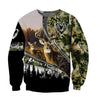 Deer Hunting III Camo Over Printed Unisex Deluxe Hoodie ML