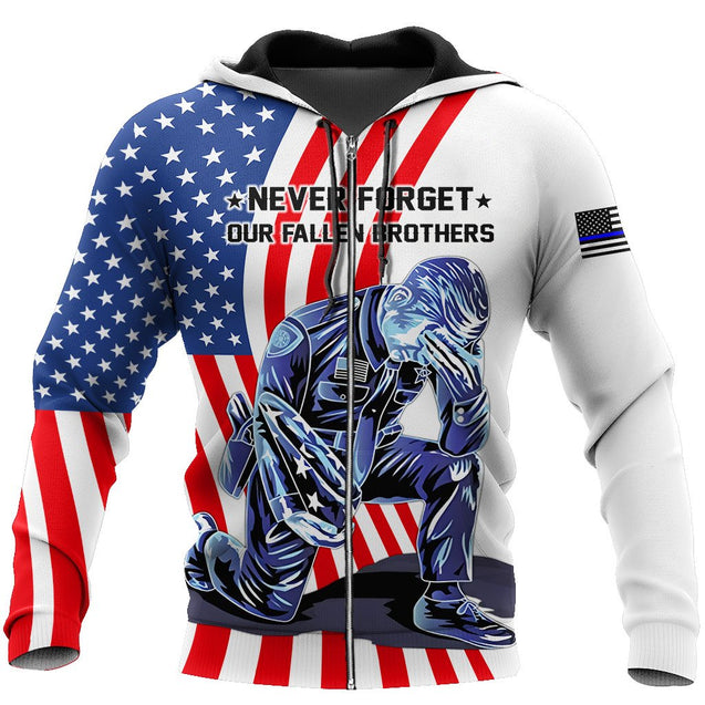 Police never forget our fallen brothers 3D All Over Printed shirt & short for men and women PL