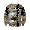 Moose Hunting Camo Over Printed Unisex Deluxe Hoodie ML