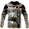 Moose Hunting Camo Over Printed Unisex Deluxe Hoodie ML