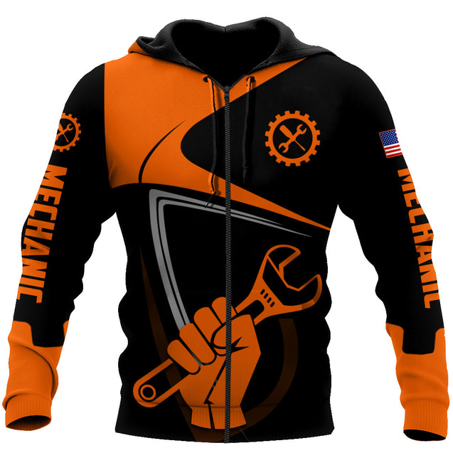 All Over Printed Mechanic Hoodie For Men and Women DA11102003