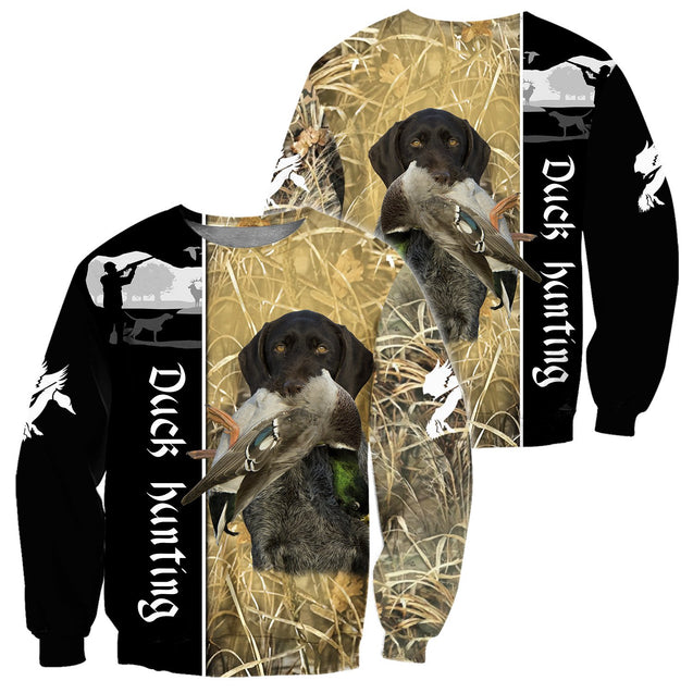 Duck Hunting Camo Over Printed Unisex Deluxe Hoodie ML