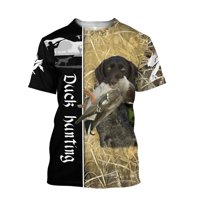 Duck Hunting Camo Over Printed Unisex Deluxe Hoodie ML