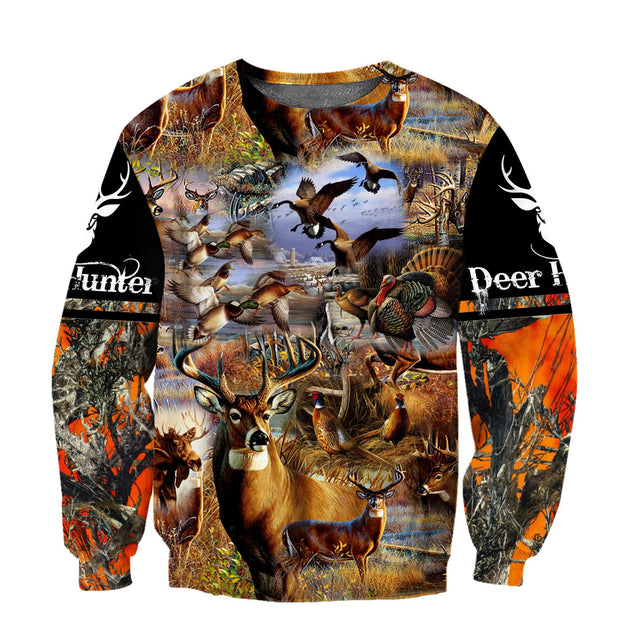 Hunting Camo Over Printed Unisex Deluxe Hoodie ML