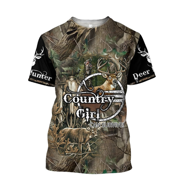 Country Girl Hunting Camo Over Printed Unisex Deluxe Hoodie ML