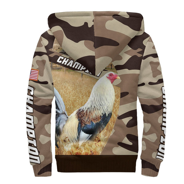 Champion Rooster All Over Printed Unisex Deluxe Hoodie ML