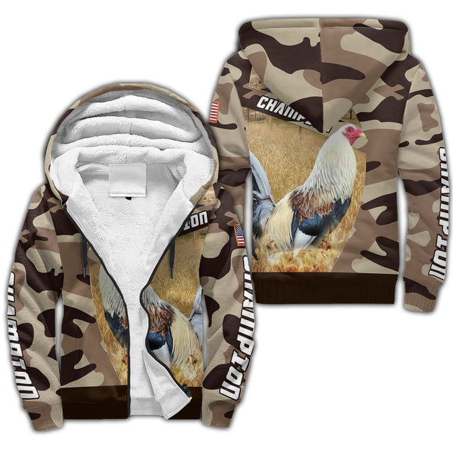 Champion Rooster All Over Printed Unisex Deluxe Hoodie ML