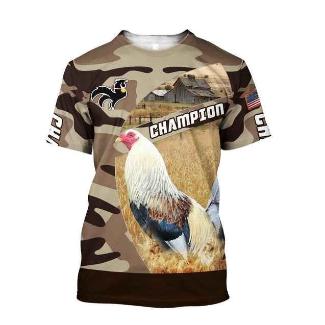 Champion Rooster All Over Printed Unisex Deluxe Hoodie ML