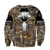 Deer III Hunting Camo Over Printed Unisex Deluxe Hoodie ML