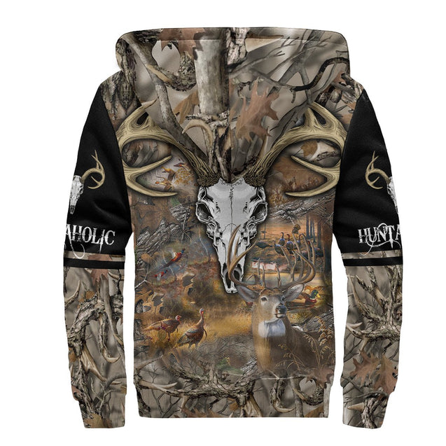 Deer III Hunting Camo Over Printed Unisex Deluxe Hoodie ML