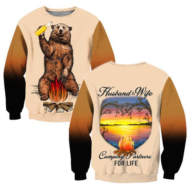 Husband And Wife -Camping Partners For Life Hoodie For Men And Women Pi14102006