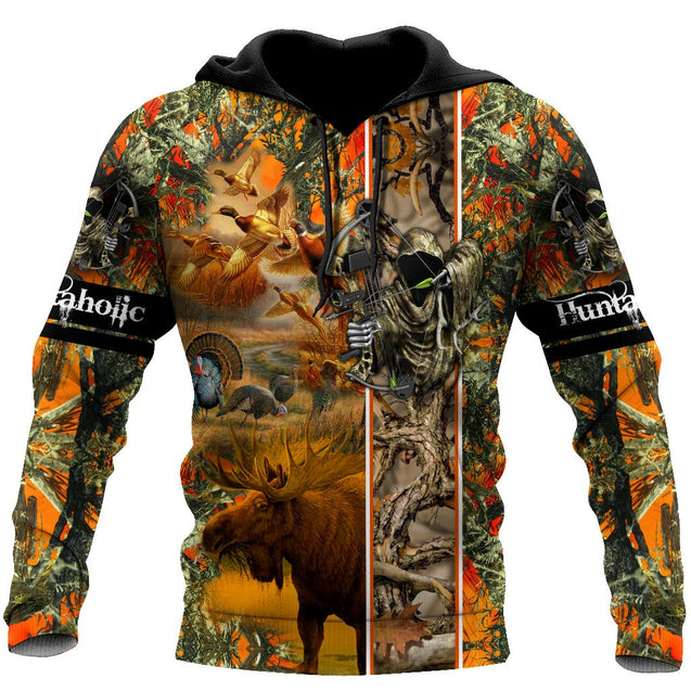 Huntaholic II Camo Over Printed Unisex Deluxe Hoodie ML