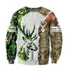 Deer Hunting Tattoo II Camo Over Printed Unisex Deluxe Hoodie ML