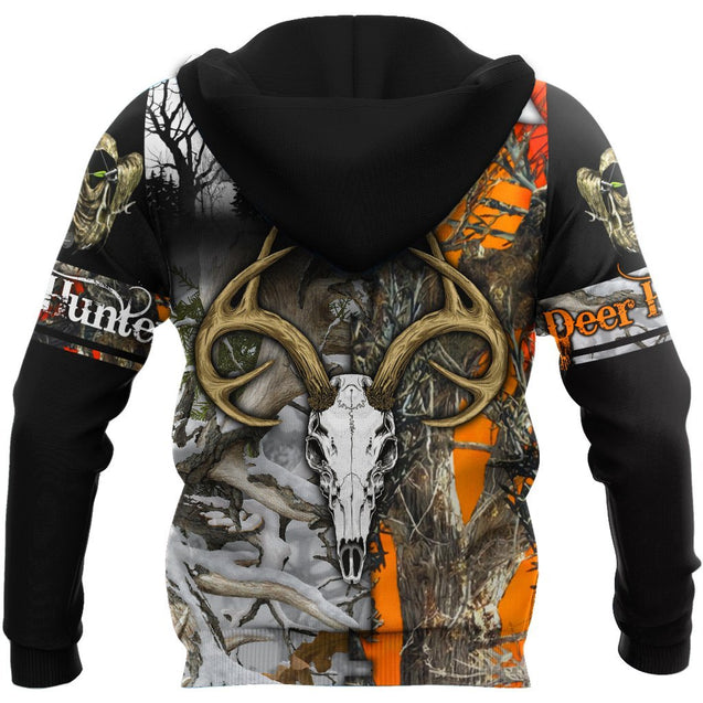 Deer Hunting VI Camo Over Printed Unisex Deluxe Hoodie ML