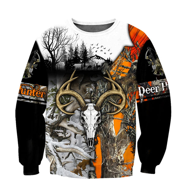 Deer Hunting VI Camo Over Printed Unisex Deluxe Hoodie ML