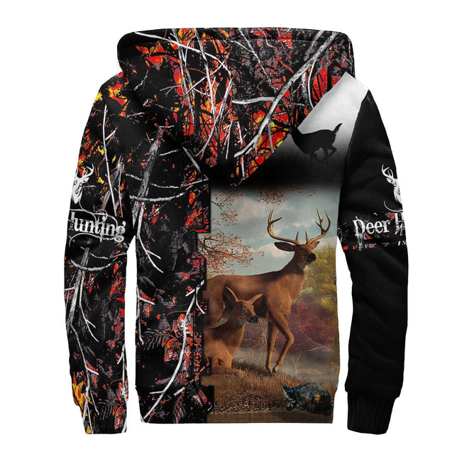 Deer Hunting V Camo Over Printed Unisex Deluxe Hoodie ML