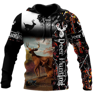 Deer Hunting V Camo Over Printed Unisex Deluxe Hoodie ML