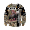 Moose Hunting VI Camo Over Printed Unisex Deluxe Hoodie ML