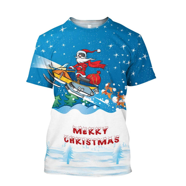 Santa Snowboarding 3D All Over Printed shirt & short for men and women PL